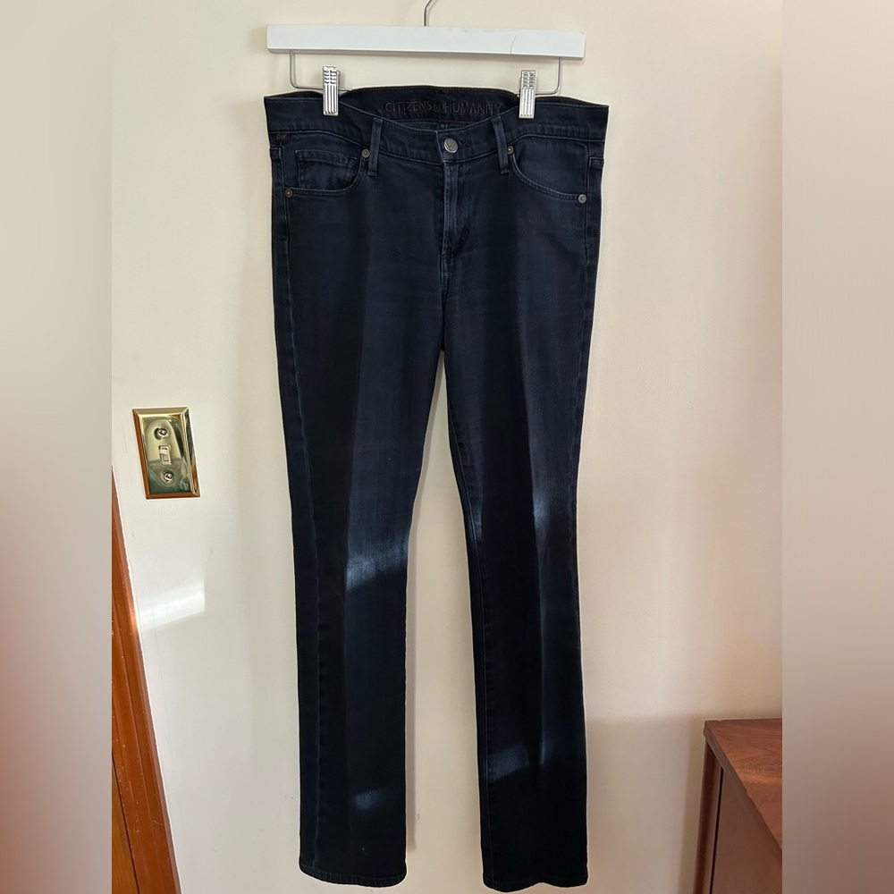 EUC Citizens of Humanity Elson Straight Leg Mid Rise Jean Dark Blue Wash Sz 29